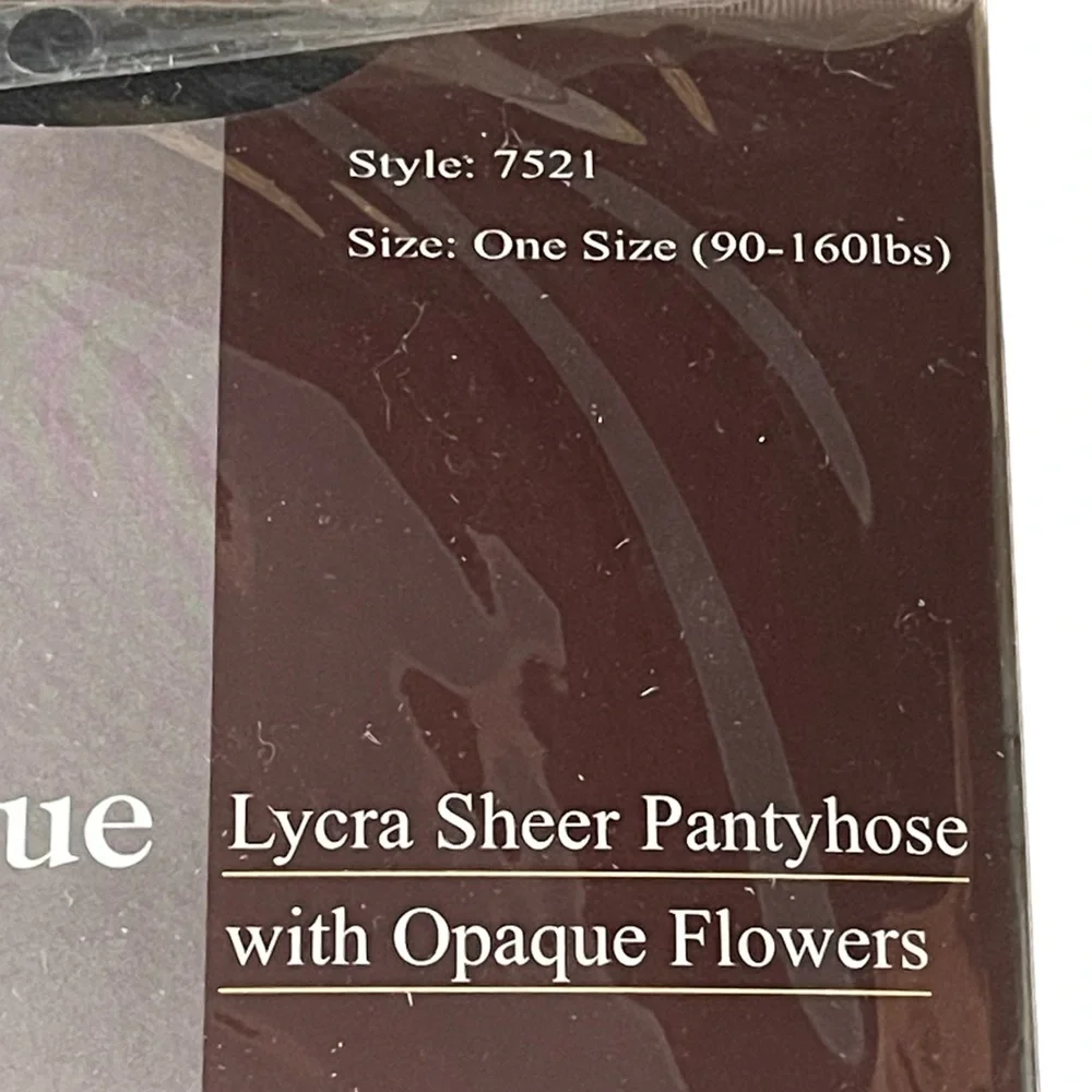 3/$20 💥 Leg Avenue Sheer Black Tights w/‎ Opaque Flowers | NWT